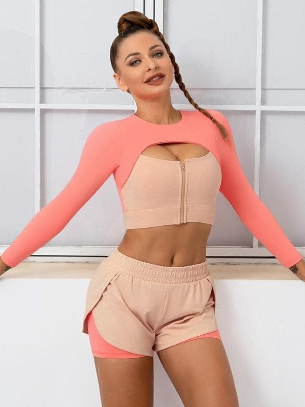 Ensemble Sport Short 2 en 1 et Crop Top - Elixy Ensemble Sport helankezatrening.com sa Rose