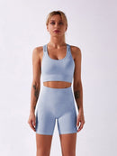 Ensemble Sport, Short et Brassière Ensemble Sport helankezatrening.com : Legging Femme | Vêtements de Sport sa Bleu ciel 