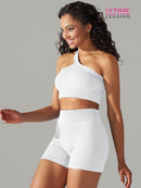 Ensemble Sport - Short et Soutien-Gorge Une Bretelle- Ultime-Legging Ensemble Sport helankezatrening.com sa Blanc