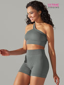 Ensemble Sport - Short et Soutien-Gorge Une Bretelle- Ultime-Legging Ensemble Sport helankezatrening.com sa Gris