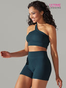 Ensemble Sport - Short et Soutien-Gorge Une Bretelle- Ultime-Legging Ensemble Sport helankezatrening.com sa Vert foncé