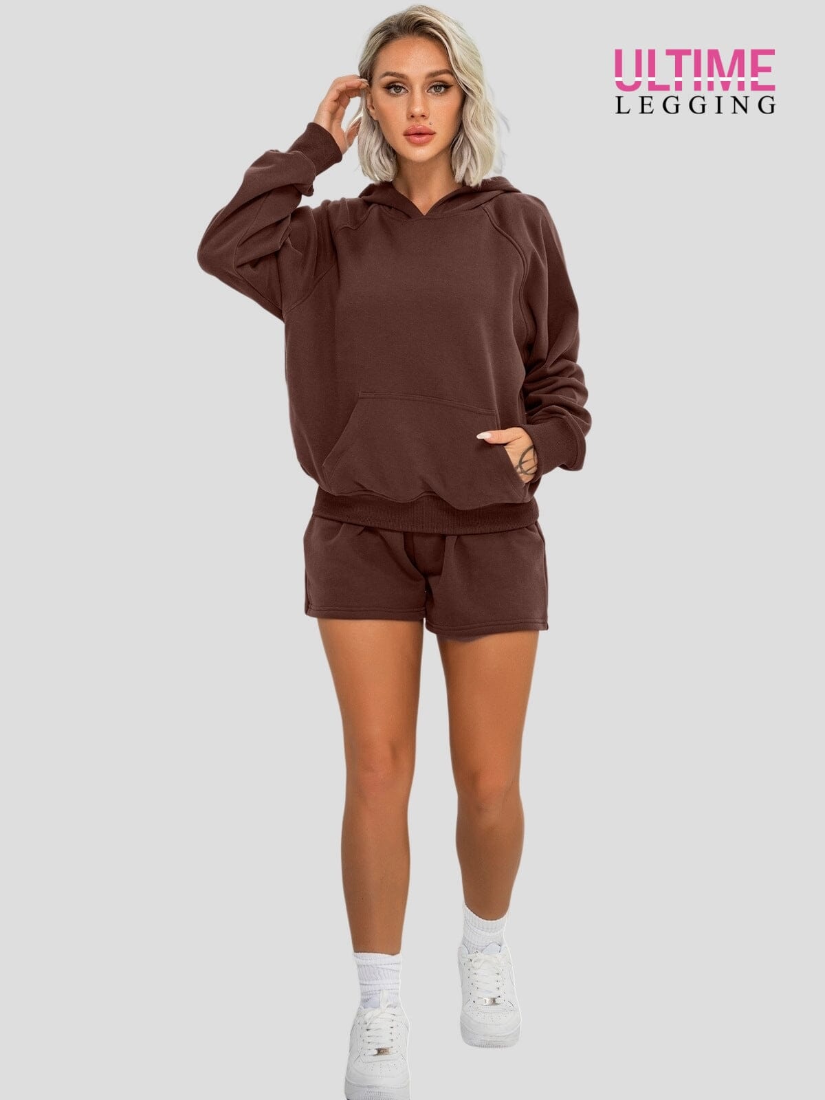 Ensemble Sport Short et Sweat - Ultime-Legging Ensemble Sport helankezatrening.com sa Marron