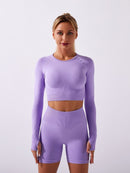 Ensemble Sport Short T-Shirt Cropped Ensemble Sport Ultime-Legging sa Violet