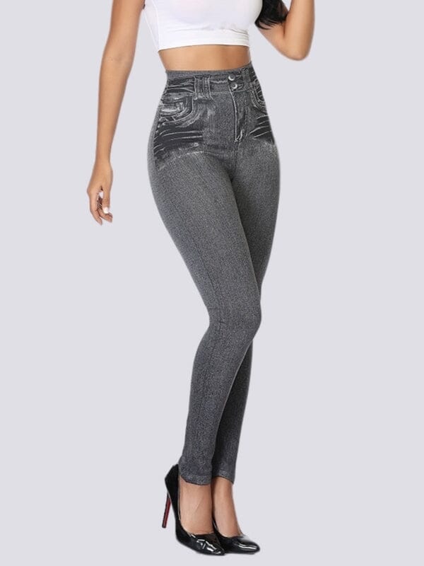 Jegging Slim Taille Haute Jeggings helankezatrening.com S/M Gris