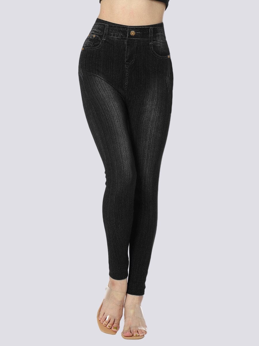 Jegging Taille Élastique Jeggings helankezatrening.com sa Noir