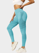 Legging Ceinture Large Sans Couture Sport Leggings helankezatrening.com sa Bleu ciel