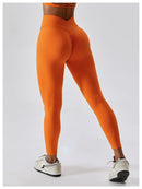 Legging Ceinture Vente Plat Push Up (Sans Couture) Leggings helankezatrening.com sa Orange