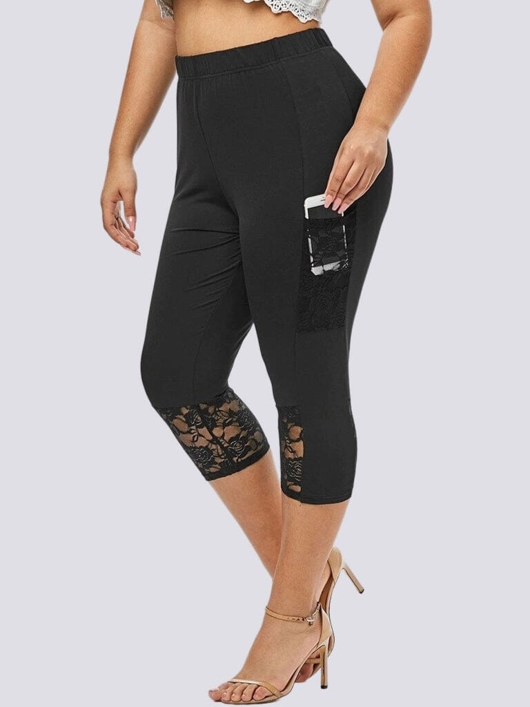 Legging Court Grande Taille (Poche) Leggings helankezatrening.com L Noir