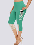 Legging Court Grande Taille (Poche) Leggings helankezatrening.com L Vert