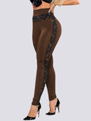 Legging Dentelle Taille Haute Leggings helankezatrening.com sa Marron