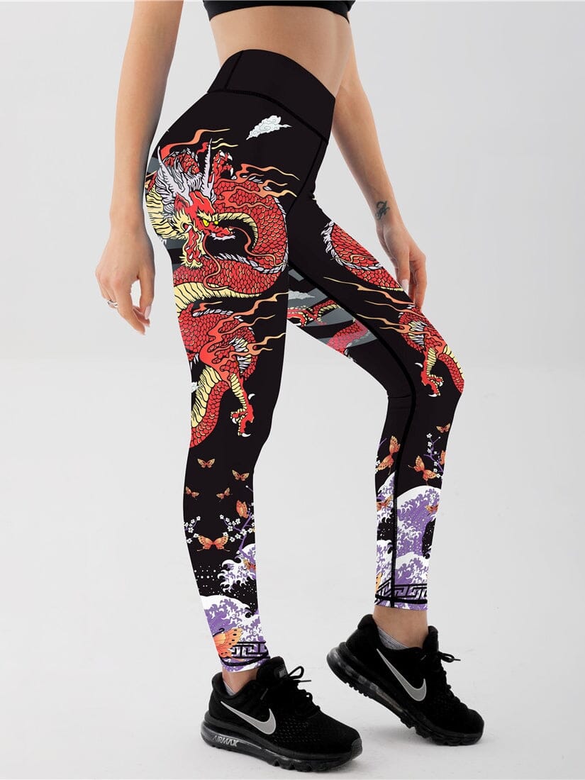 Legging Dragon Japonais Imprimé Leggings helankezatrening.com sa