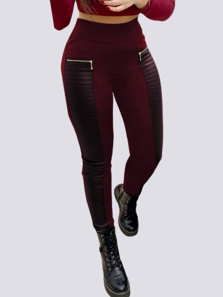 Legging Effet Cuir Taille Haute Leggings helankezatrening.com sa Bordeaux