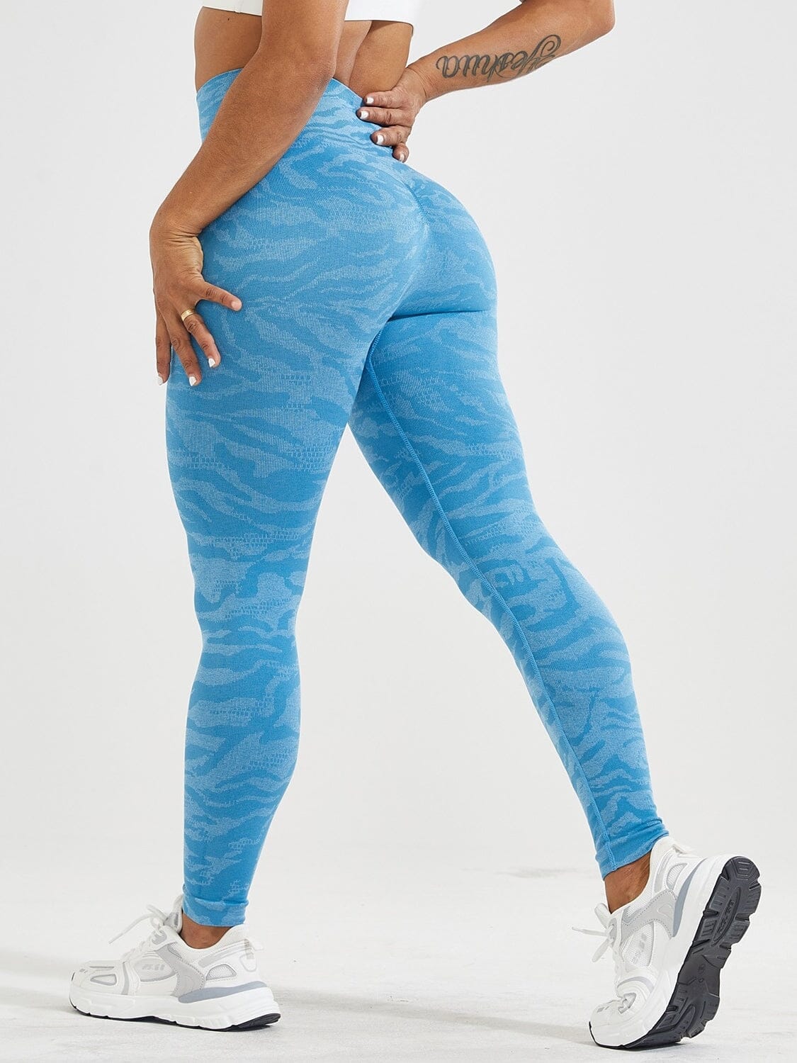 Legging Effet Seconde Peau Sport Leggings helankezatrening.com sa Bleu ciel