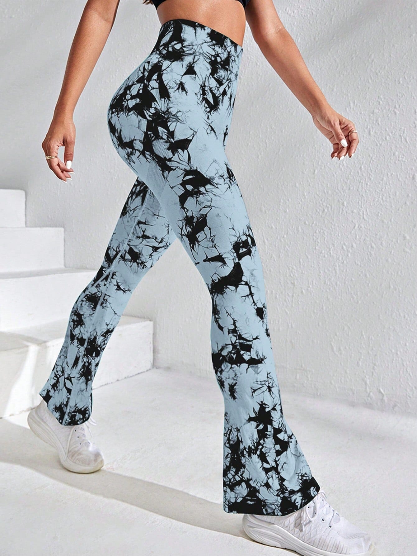 Legging Évasé Imprimé Tie Dye Leggings helankezatrening.com sa Bleu