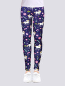 Legging Fille Bleu Marine Licorne Leggings helankezatrening.com 4 - 5 ans