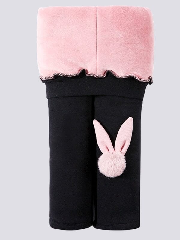 Legging Fille Polaire Chaud Leggings helankezatrening.com 85 - 95cm (2 - 3 ans) Noir (Lapin)