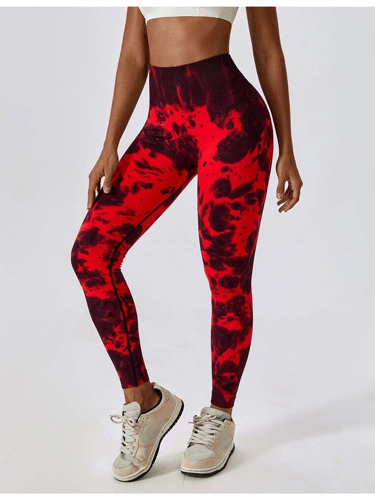 Legging Fitness Tie Dye Galbant Leggings helankezatrening.com sa Rouge