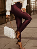 Legging Imitation Cuir Taille Haute Leggings helankezatrening.com sa Bordeaux