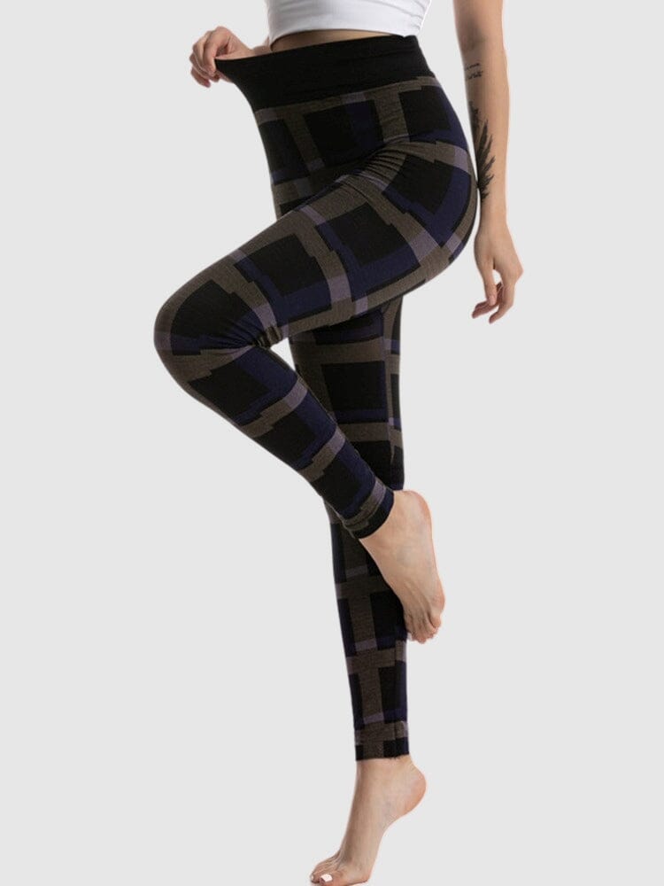 Legging Imprimé Carreaux Leggings helankezatrening.com : Legging Femme | Vêtements de Sport sa Bleu