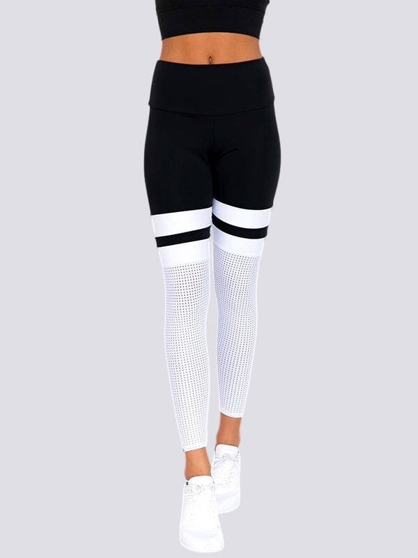 Legging Noir Blanc Sport Taille Haute Leggings helankezatrening.com sa