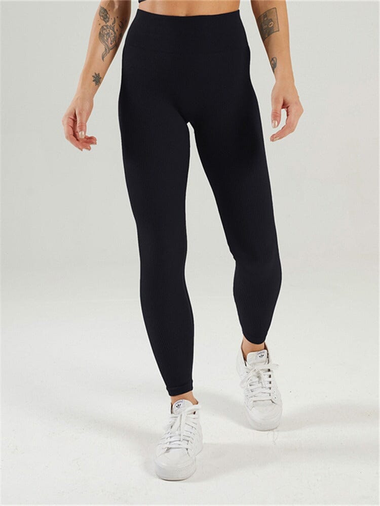 Legging Plissé Taille Haute Sport - Nexir Leggings helankezatrening.com sa Noir