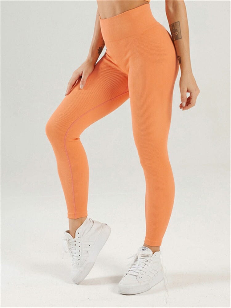 Legging Plissé Taille Haute Sport - Nexir Leggings helankezatrening.com sa Orange