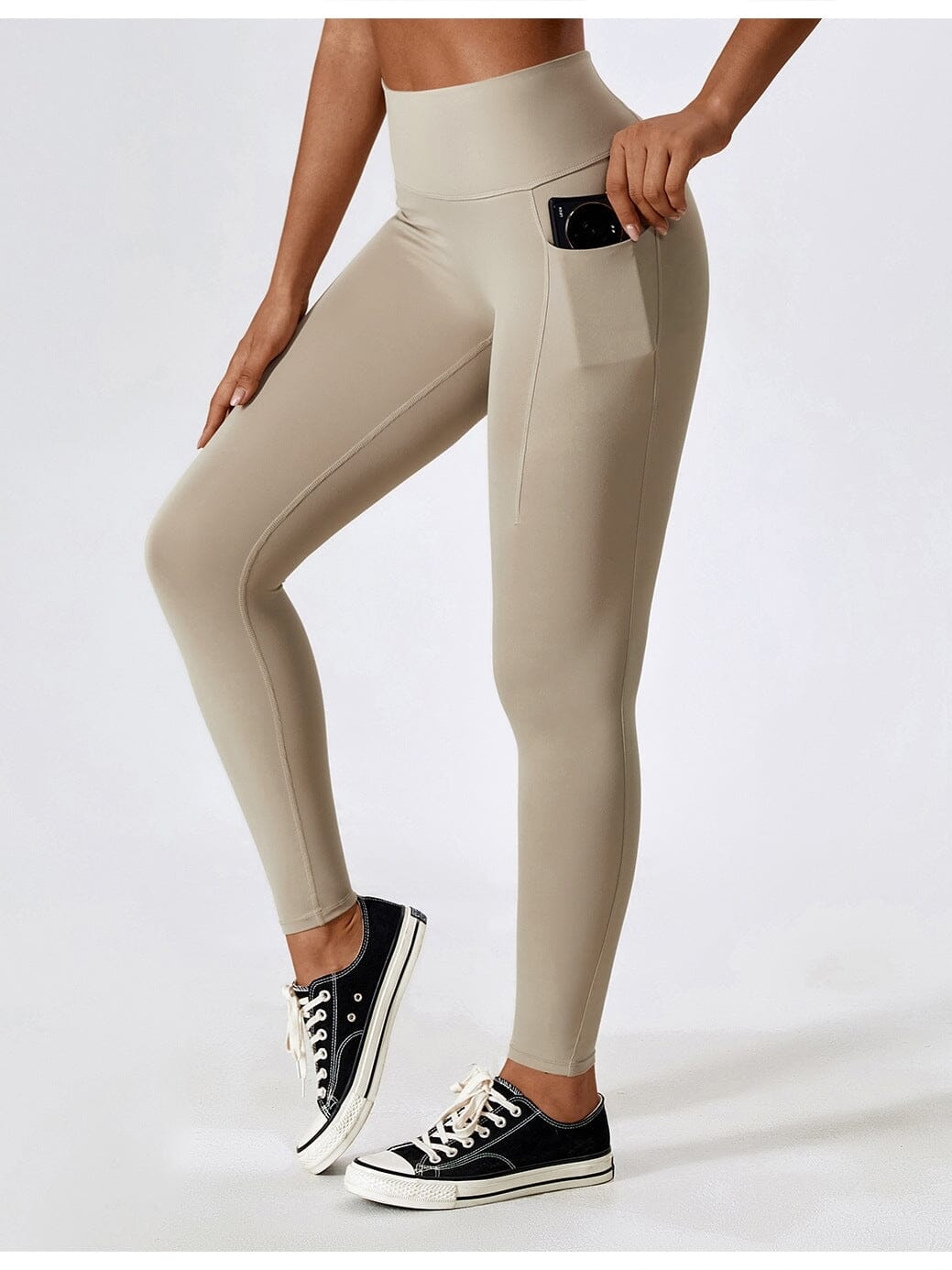 Legging Poche Gainant - Emma Leggings helankezatrening.com sa Beige