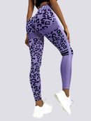 Legging Sans Couture Push Up Sport - Léopard Leggings helankezatrening.com sa Violet