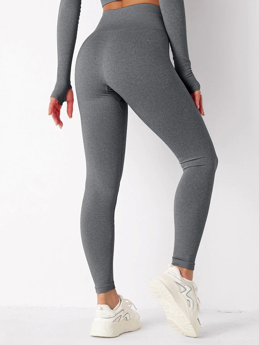 Legging Sans Couture Sport Leggings helankezatrening.com : Legging Femme | Vêtements de Sport sa Gris foncé