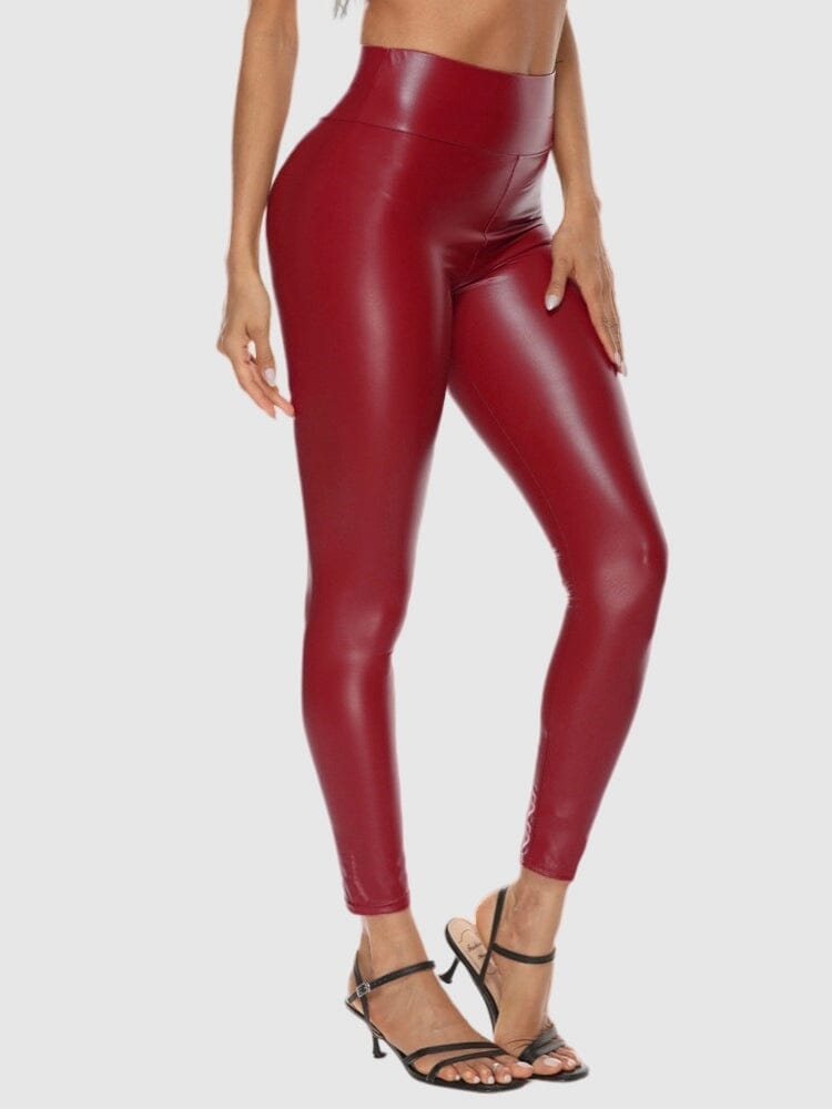 Legging Simili Cuir Rouge Brillant Leggings helankezatrening.com : Legging Femme | Vêtements de Sport sa