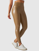 Legging Simili Cuir Sculptant Leggings helankezatrening.com XS Marron