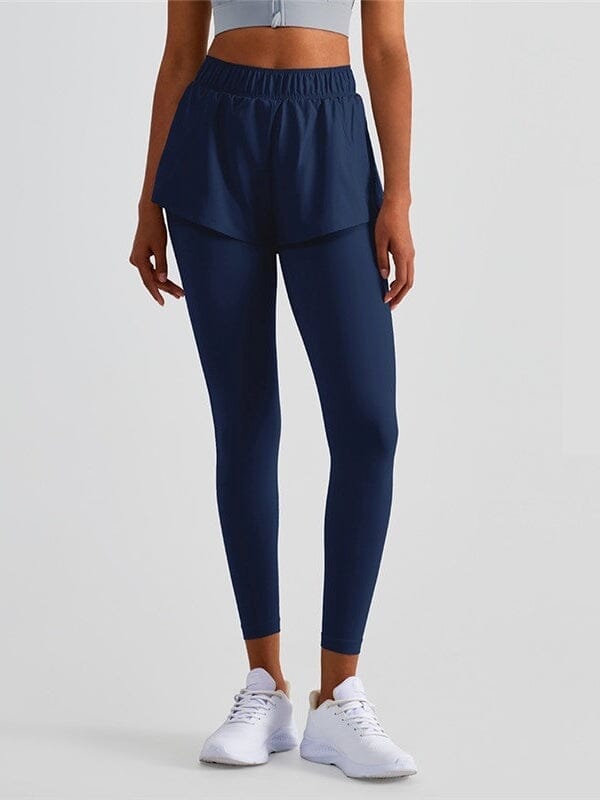 Legging Sport 2 en 1 avec Short, Poche helankezatrening.com sa Bleu 