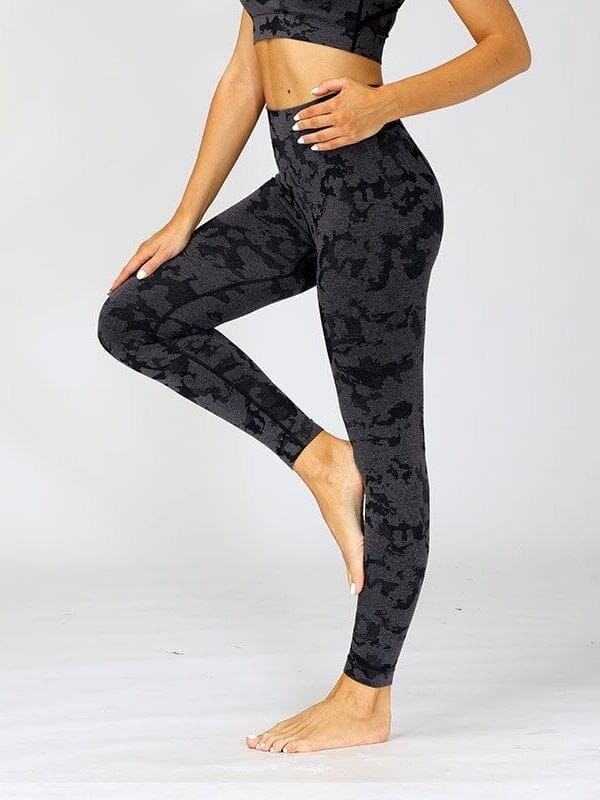 Legging Sport Camouflage Sans Couture Leggings helankezatrening.com : Legging Femme | Vêtements de Sport sa Noir