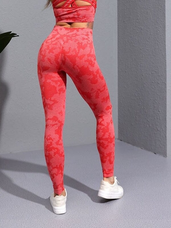 Legging Sport Camouflage Sans Couture Leggings helankezatrening.com : Legging Femme | Vêtements de Sport sa Rouge