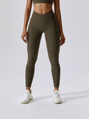 Legging Sport Côtelé Taille Croisée - Melissa Leggings helankezatrening.com sa Olive