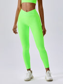 Legging Sport Côtelé Taille Croisée - Melissa Leggings helankezatrening.com sa Vert fluo