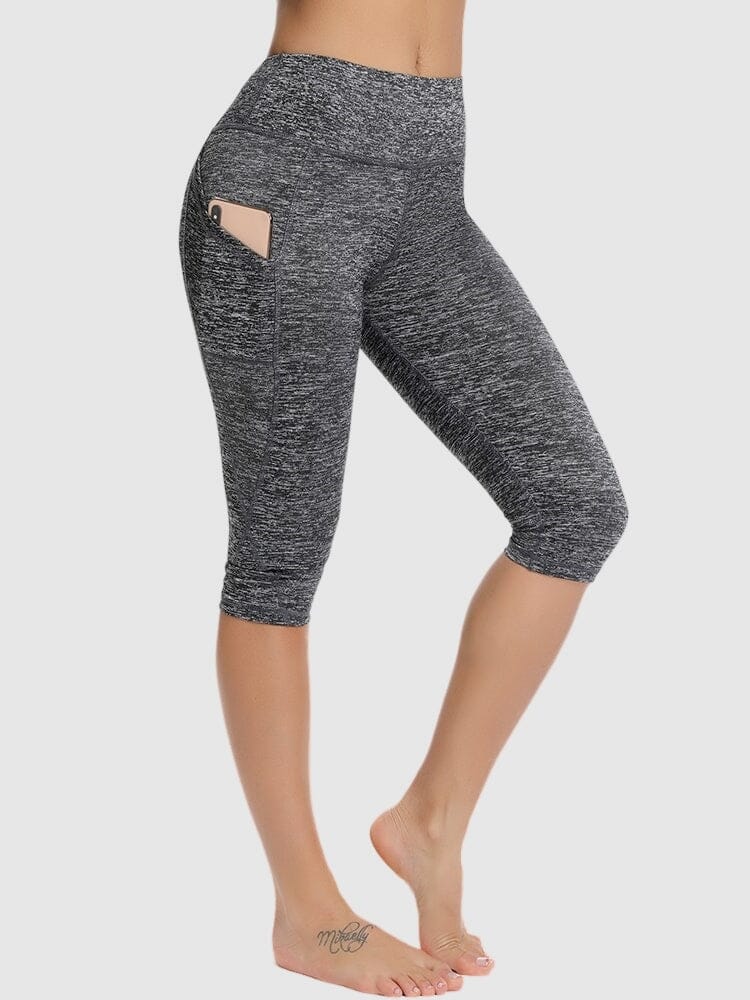 Legging Sport Court Poches Leggings helankezatrening.com sa Gris chiné