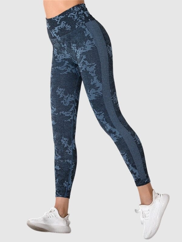 Legging Sport Effet Amincissant Sans Couture (Push Up) Leggings helankezatrening.com sa Bleu