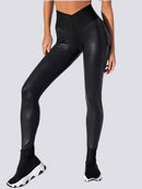 Push Up Leggings για προπόνηση με εφέ δέρματος