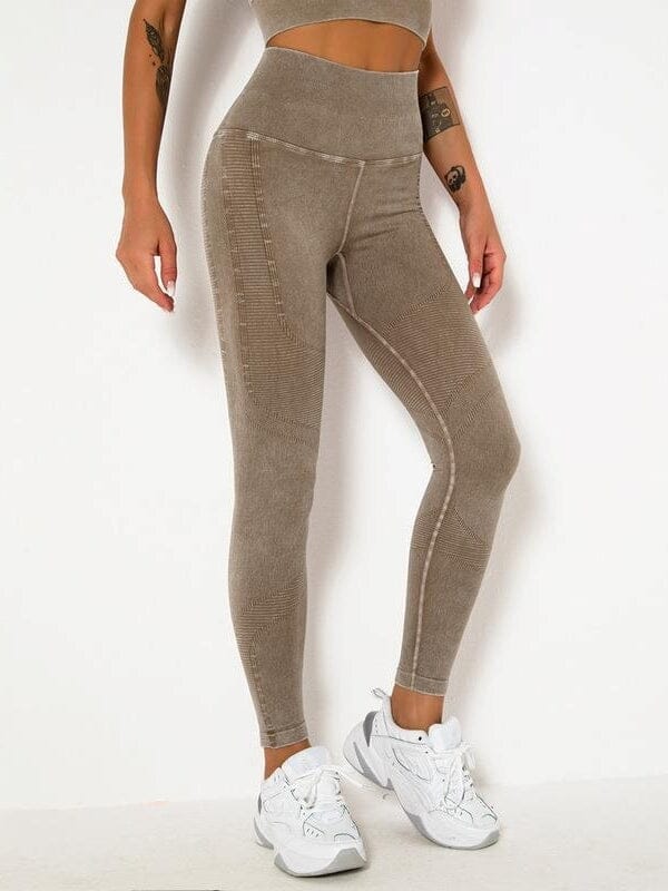 Legging Sport Effet Jean Leggings helankezatrening.com : Legging Femme | Vêtements de Sport sa Marron