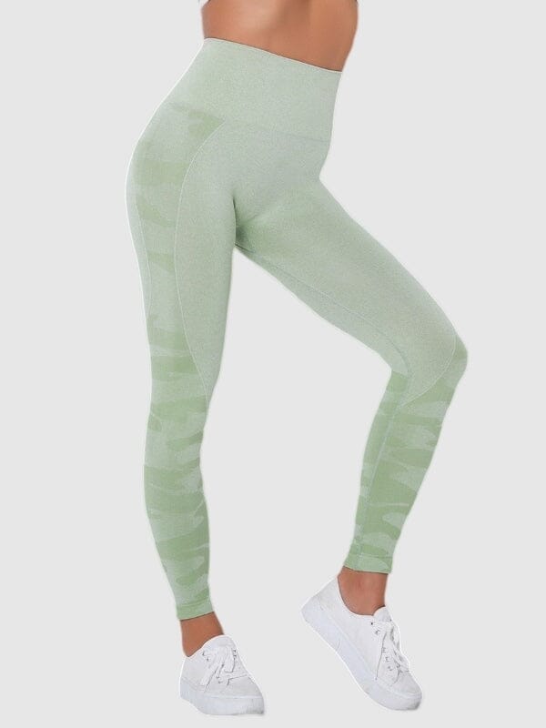 Legging Sport Imprimé Camouflage Sans Couture Leggings helankezatrening.com : Legging Femme | Vêtements de Sport sa Vert