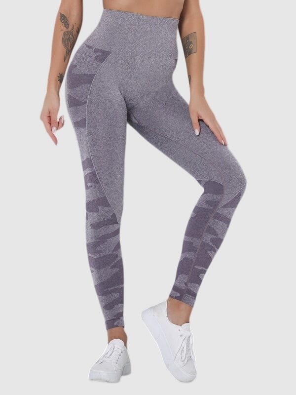 Legging Sport Imprimé Camouflage Sans Couture Leggings helankezatrening.com : Legging Femme | Vêtements de Sport sa Violet