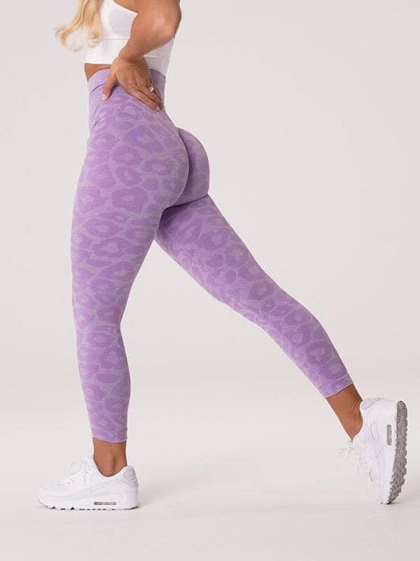 Legging Sport Imprimé Léopard Push Up (Sans Couture) Leggings helankezatrening.com XS Violet