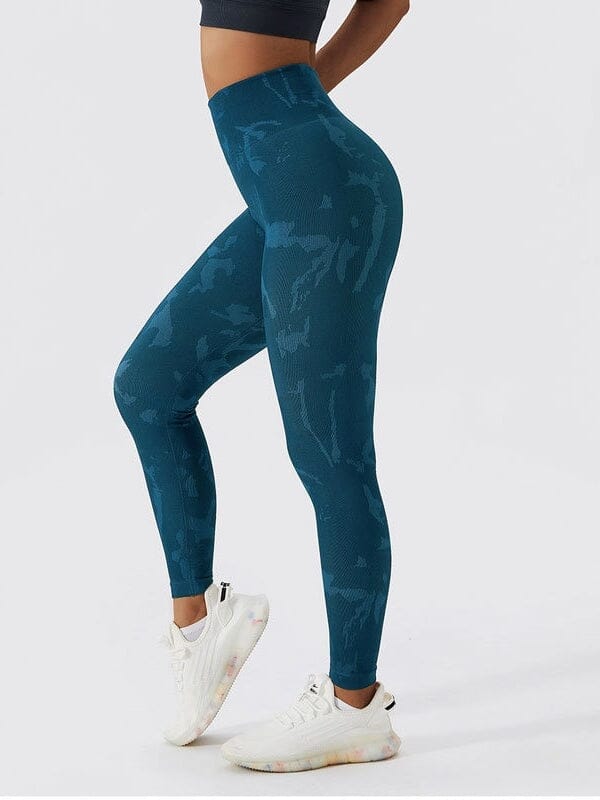 Legging Sport Imprimé Sans Couture helankezatrening.com sa Bleu