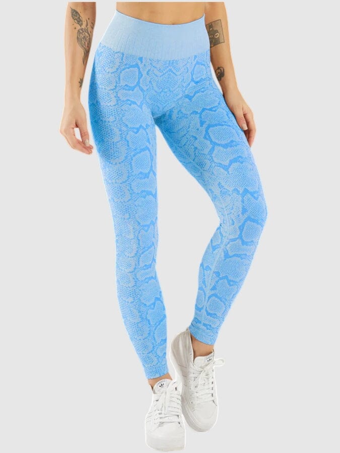 Legging Sport Imprimé Serpent Leggings helankezatrening.com : Legging Femme | Vêtements de Sport sa Bleu ciel