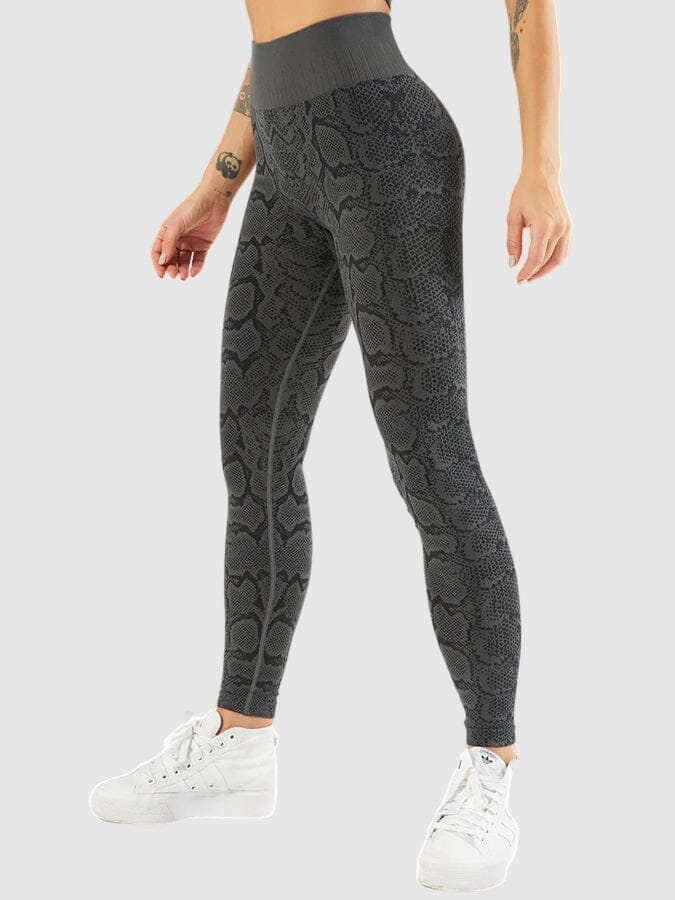 Legging Sport Imprimé Serpent Leggings helankezatrening.com : Legging Femme | Vêtements de Sport sa Gris