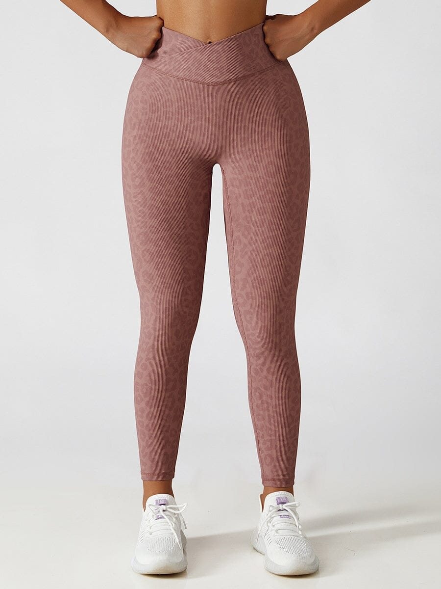 Legging Sport Léopard Taille Haute Leggings helankezatrening.com sa Rose