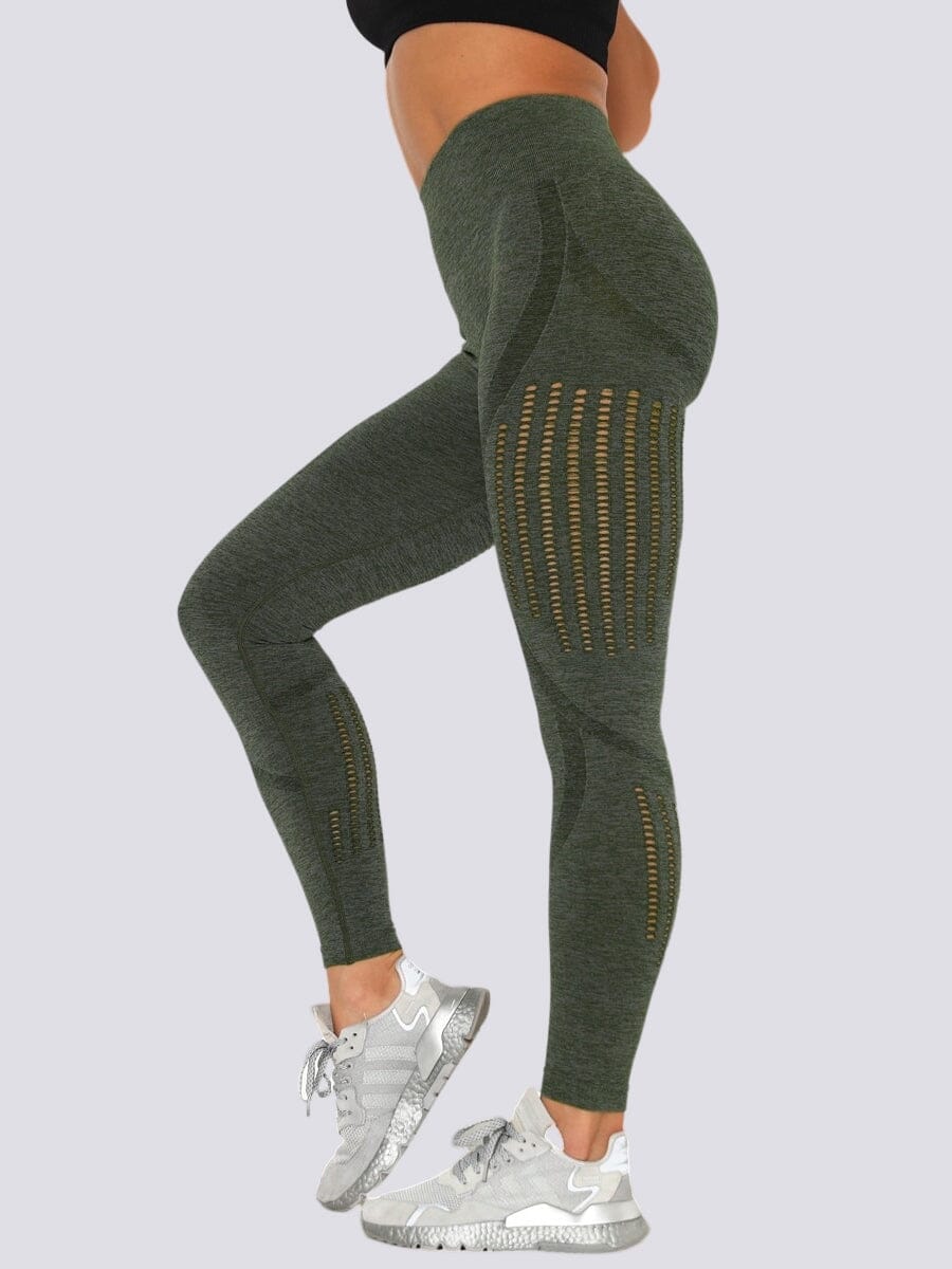 Legging Sport Maille Leggings helankezatrening.com : Legging Femme | Vêtements de Sport sa Kaki foncé