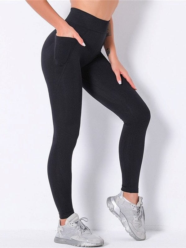 Legging Sport Poche Taille Haute Leggings helankezatrening.com : Legging Femme | Vêtements de Sport XS Noir