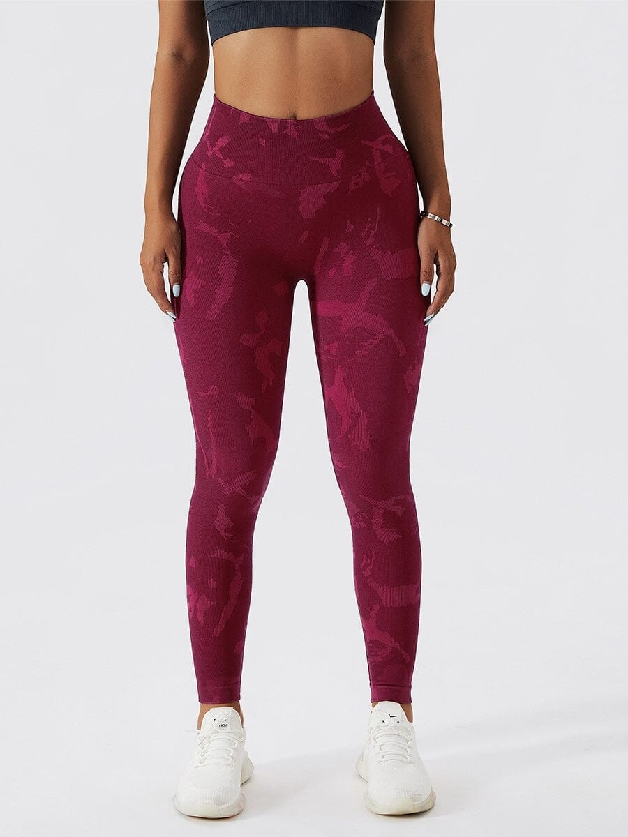 Legging Sport Push Up Camouflage (Sans Couture) Leggings helankezatrening.com sa Bordeaux